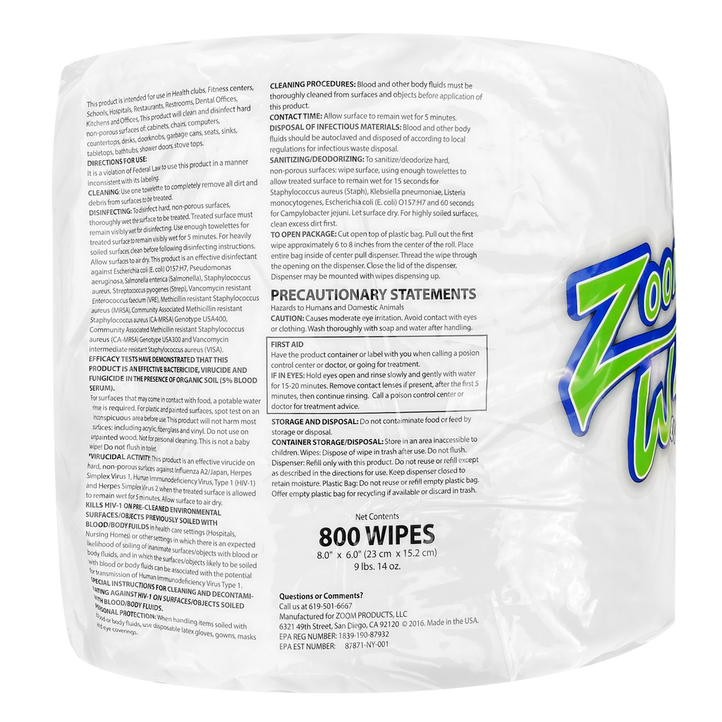 bulk commercial disinfecting wipes - 800 sheets per roll