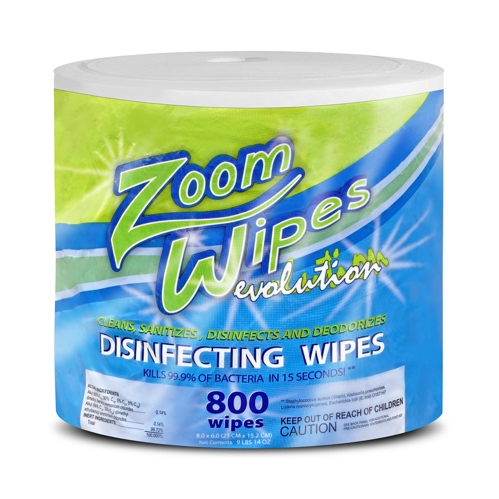 zoom evolution disinfecting wipes - 4 refill rolls - kills covid - epa list N