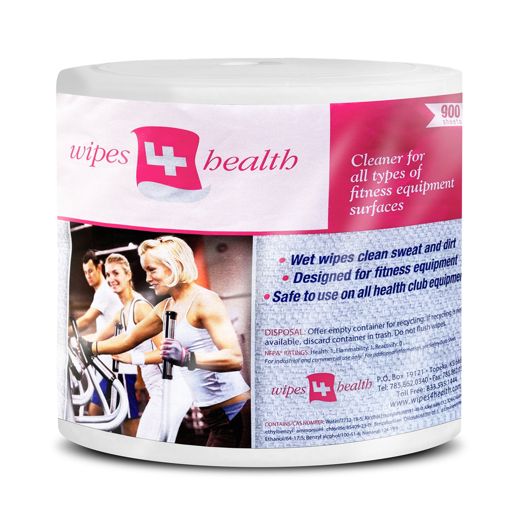 Wipes 4 Health Gym Wipes - Quat-based Cleaner for Fitness Equipment and Surfaces