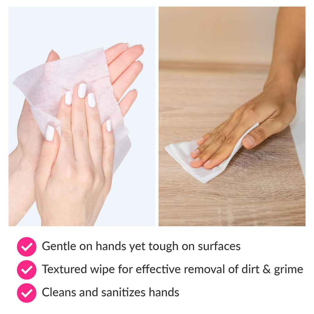Wipes 4 Health - Sanitizing Wipes for Hands and Cleaning Surfaces - 4 Mega Rolls