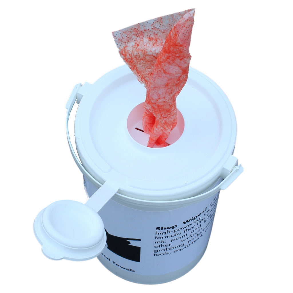 Shop Wipes for Cleaning Dirt, Grime, Grease - for Auto Shops, Transporation, Maintenance, HVAC, Plumbing